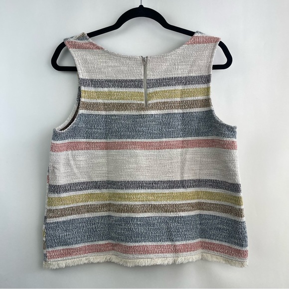 Green Envelope Tank Top with fringe hem Size Large - Picture 3 of 5